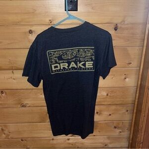 Drake Men's Charcoal Tee with Gold Logo